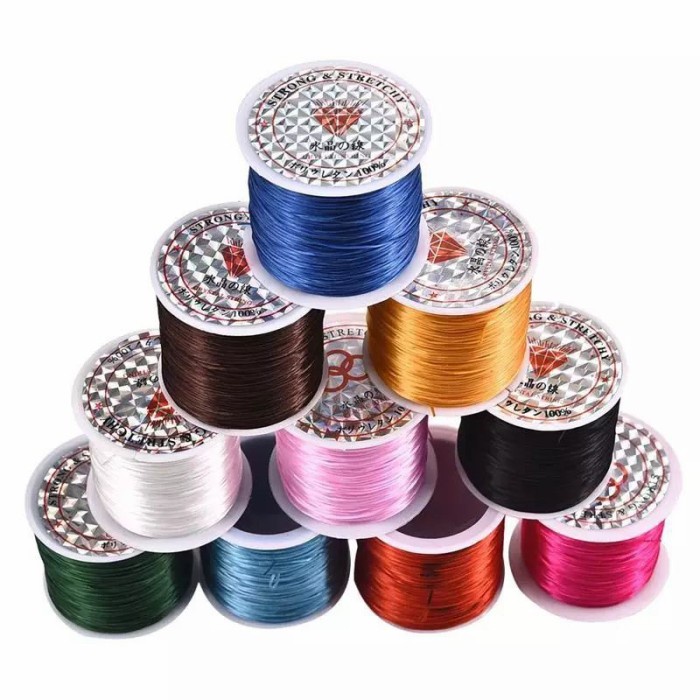 Tali Benang Gelang Karet Elastis Untuk Gelang DIY - Putih .pb