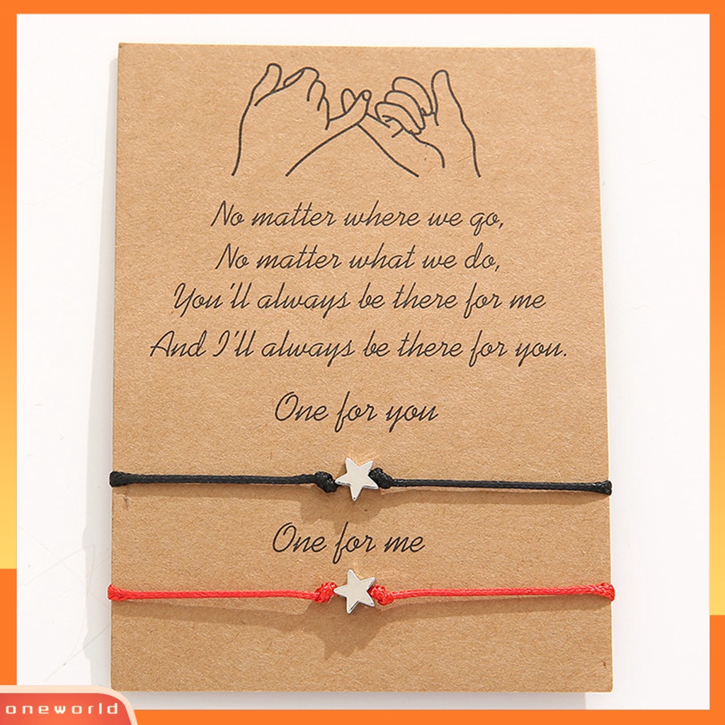 [EONE] 2pcs Gelang Charm Gelang Pasangan Bahan Alloy Anti Patah Mata Dengan Liontin Bintang Untuk Wanita