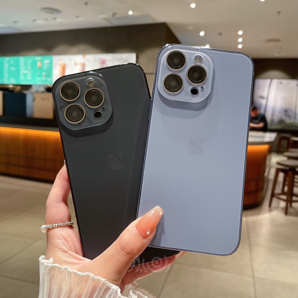 IPHONE Update AG Pelindung Kamera Kaca Phone Case Untuk Iphone11 12 13 14 Pro Max Matte Casing Iphone14 Plus Plating Frame Shockproof Back Cover