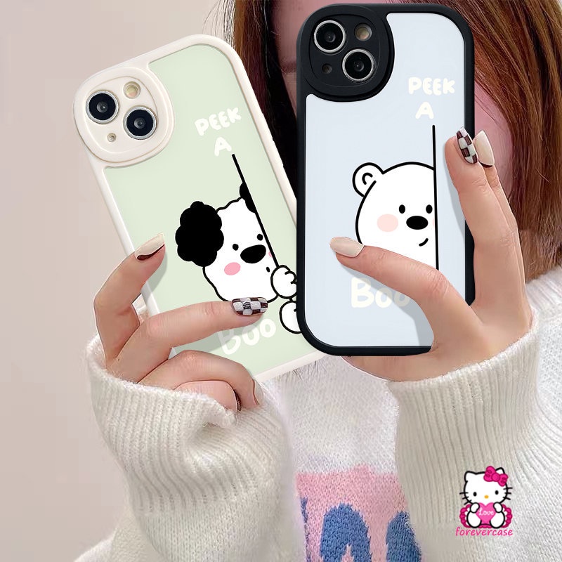 Cartoon Bear Puppy Lens Protector Case For Infinix Hot 11s 10s 11 10 Lite 10T Note 8 Hot 10 10T 10s 11s 9 Play 11 For Infinix Smart 5 6 Cute Soft Tpu Back Cover