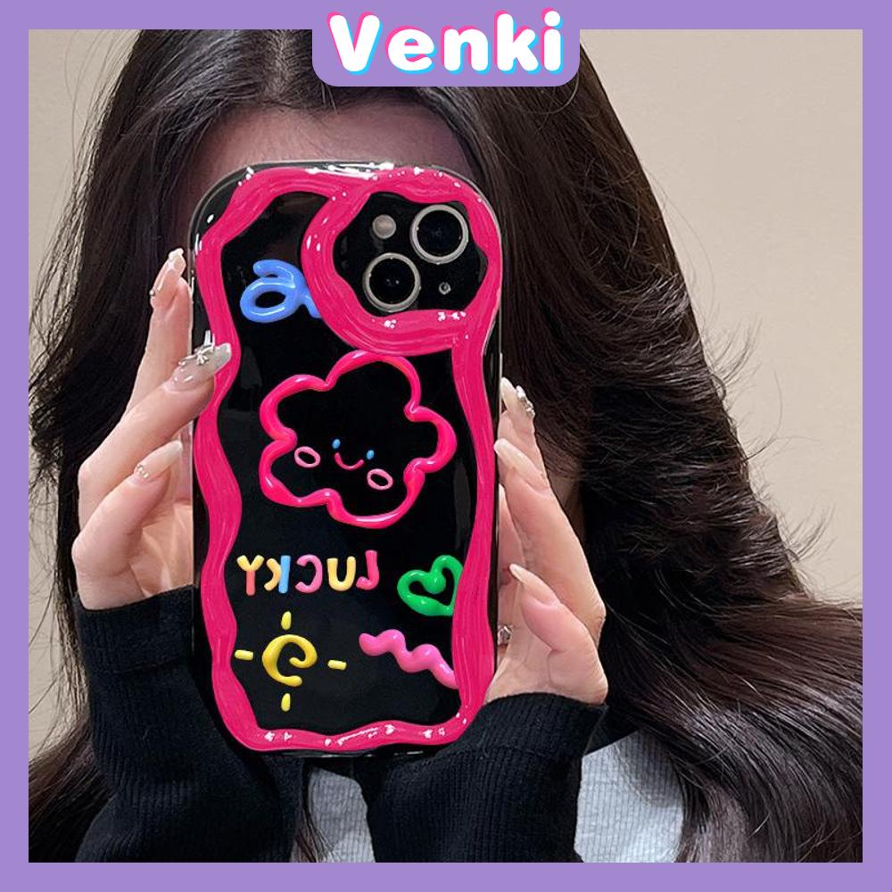 VENKI - For iPhone 11 iPhone Case 3D Curved Edge Wave Glossy Black TPU Airbag Shockproof Camera Cover Purple Bunny Compatible with iPhone 14 13 Pro max 12 Pro Max xr xs max 7Plus