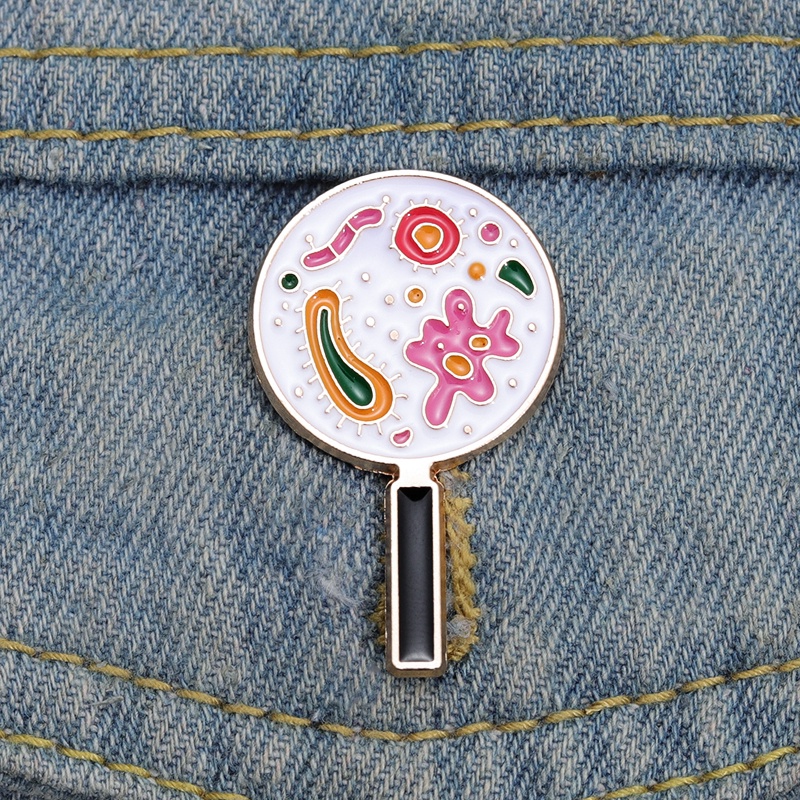 Kartun Mikroskop Enamel Pin Microbiology Paramecium Bros Kerah Lencana Lucu Sains Perhiasan Hadiah Untuk Siswa Teman