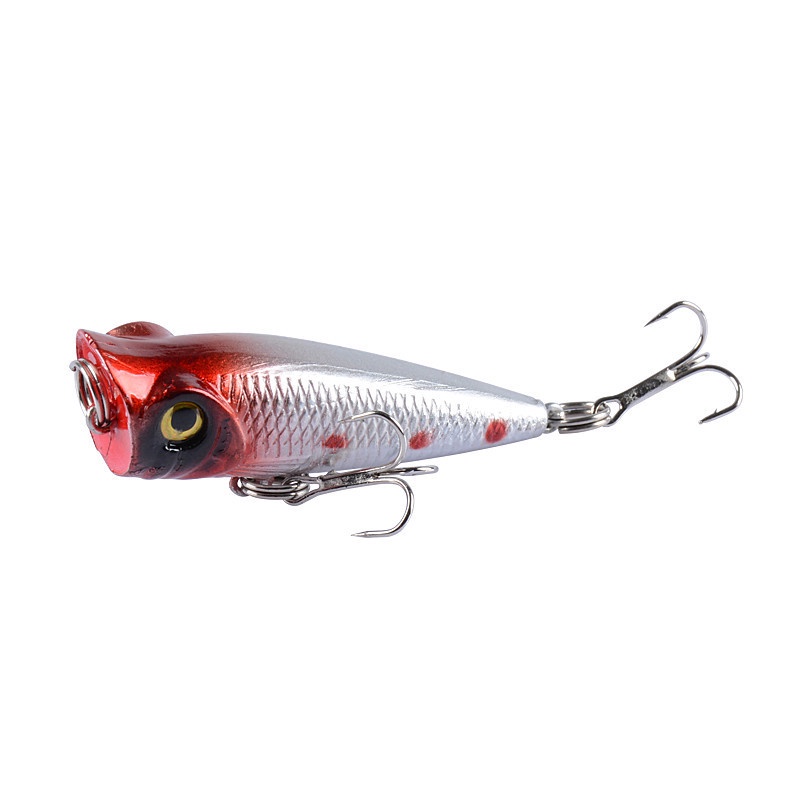 5cm/4.9g Umpan Pancing Popper Umpan Engkol Topwater Pensil Bass Trout Umpan Pancing Dengan Kait Air Asin Air Tawar Trout Walleye Blueback Salmon Lele