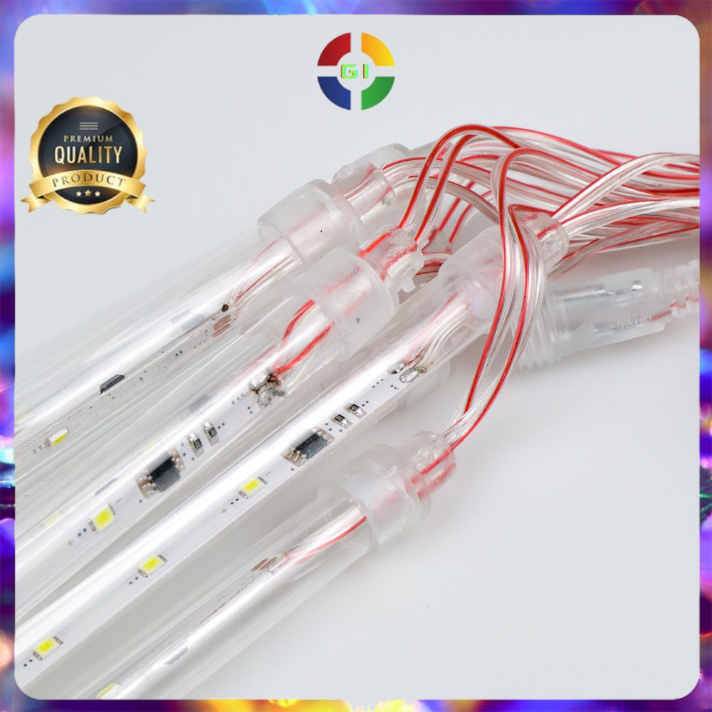 SMD Lampu Hias Gantung String Lights Meteor Rain Cool White 30 cm 8PCS - White