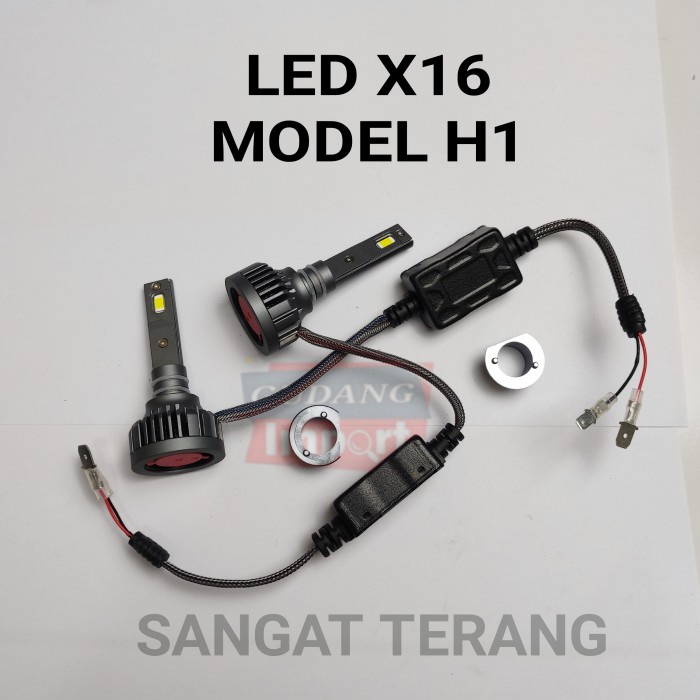 LAMPU LED MOBIL X16 H4 H11 H7 H1 H16 SUPER TERANG - H1