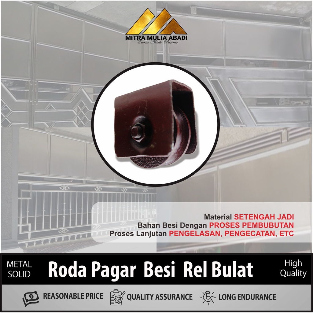 RODA PAGAR BESI AS SUPER REL BULAT / RODA PAGAR BESI GERBANG/ PINTU BESI/ PINTU LIPAT