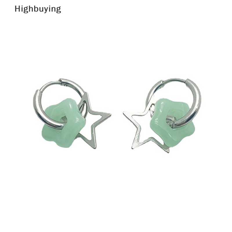 Hbid Y2k Fashion Korea Pentagonal Star Stud Earrings Untuk Wanita Gadis Baru Gothic Y2k Punk Design Earrings Glory