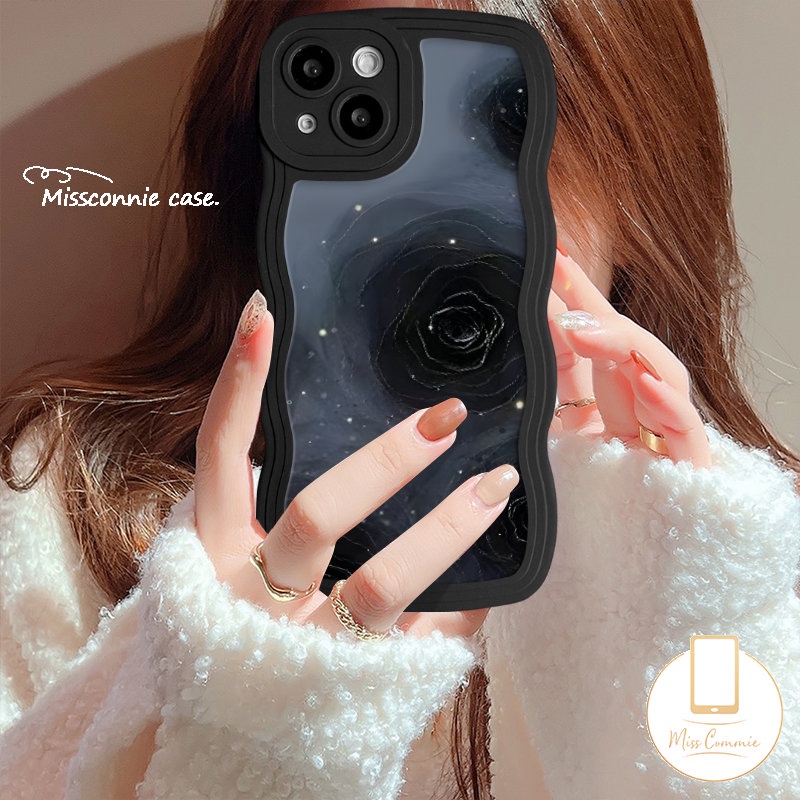 Casing Motif Bunga Tepi Bergelombang Untuk Redmi Note11 9s 8 11 10s 9 11s 10 Pro POCO M3 X3 NFC Pro Redmi 9 10C 9C 12C 9A A1 10A 9T 10 A1+Mi 11T Pro Art Vintage Retro Bunga Mawar Sarung Soft Cover Tpu