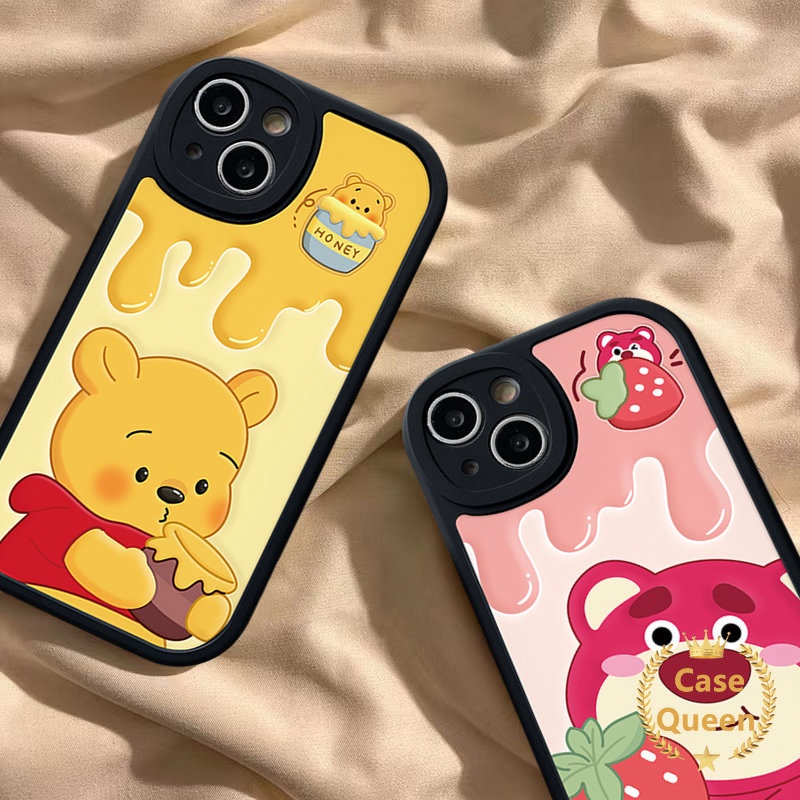 Cute Winnie The Pooh Couple Case For Infinix Hot 9 11 10 Play Note 8 Hot 10T 10s 11s Hot 10 Lite Smart 5 6 Cartoon Strawberry Bear Lotso Soft Shockporoof Tpu Case