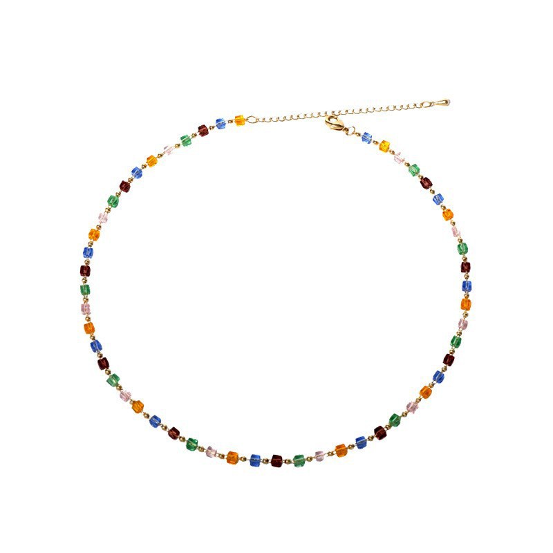 Fashion Rainbow Beads Kalung Untuk Wanita Elegan Warna-Warni Kalung Perhiasan Aksesoris