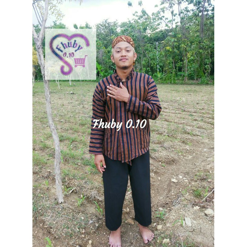 Lurik Setelan surjan lurik dewasa || baju+celana+blangkon || baju adat jawa