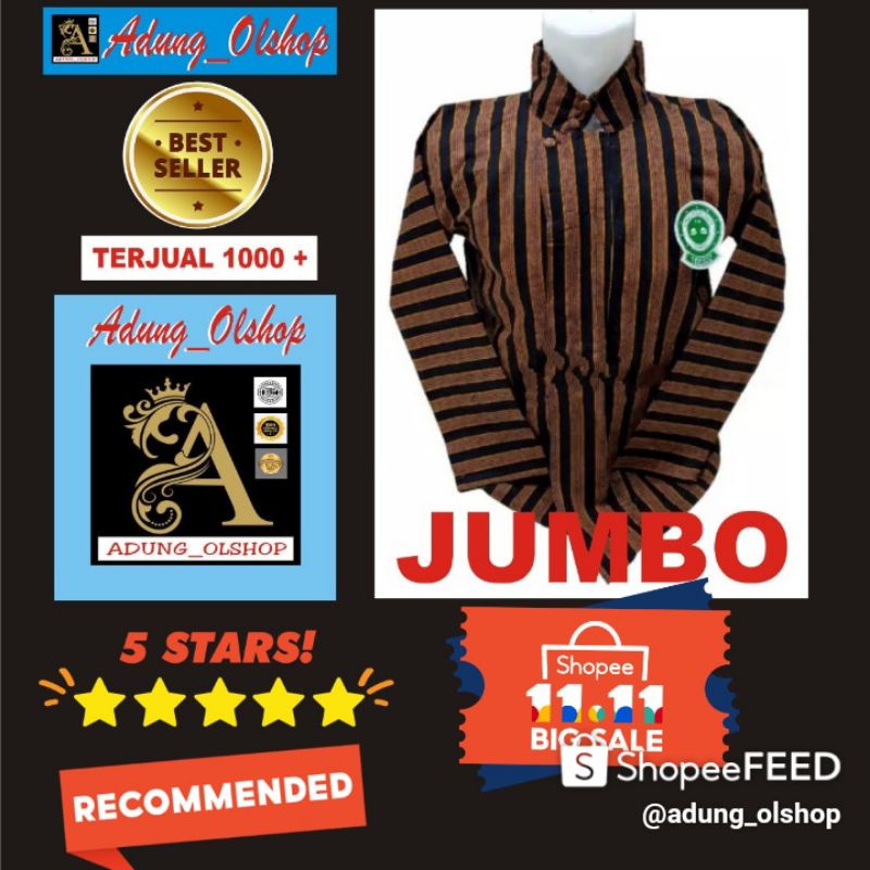 Lurik Surjan Lurik Jumbo Baju Adat Jawa Atasan Pria