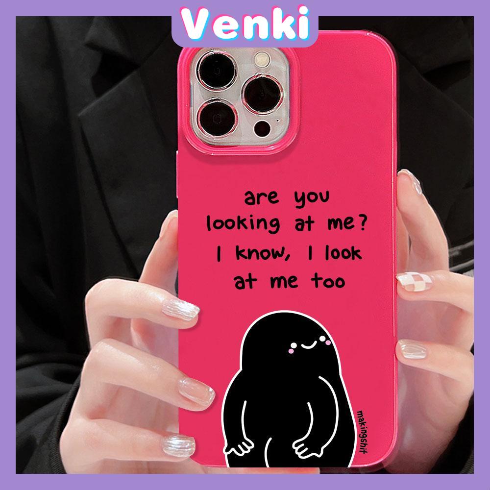 VENKI - For iPhone 11 iPhone Case Red Glossy TPU Soft Case Shockproof Protection Camera English Cartoon Character Compatible with iPhone 14 13 Pro max 12 Pro Max xr xs max 7 8Plus