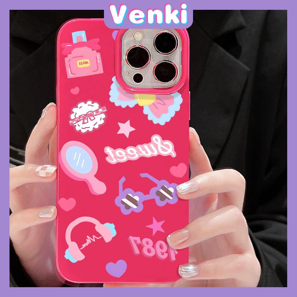 VENKI - For iPhone 11 iPhone Case Red Glossy TPU Soft Case Shockproof Protection Camera 1987 English Alphabet  Compatible with iPhone 14 13 Pro max 12 Pro Max xr xs max 7 8Plus