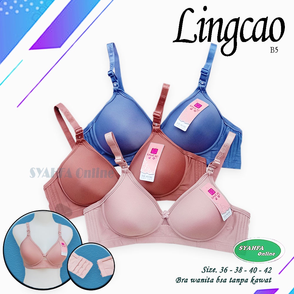 Bh Bra LingCao B5 Import Tanpa Kawat Beha Wanita Dewasa Size 34 36 38 40 42