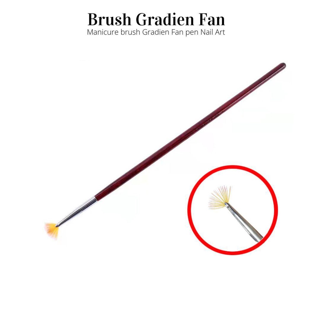 Kuas Nail Art Gradien / kuas gliter manicure gradient fan-shaped pen flash powder shaking chalk