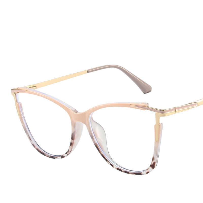 Tr90 Kacamata Anti Radiasi Untuk Wanita Pria Cat Eye Metal Aesthetic Kacamata Lensa Yang Dapat Diganti Frame Kacamata Retro Eyeglasses