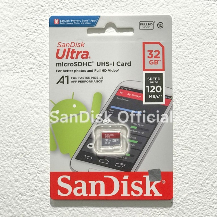 SanDisk Ultra MicroSD 32GB A1 120MB/s MicroSDHC UHS-I Micro SD