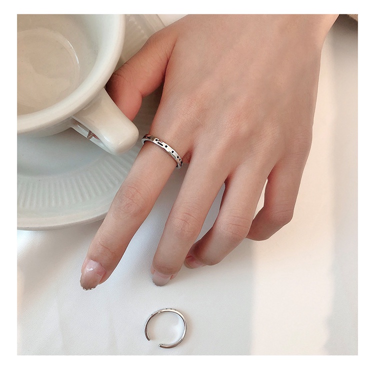 Goldkingdom Aksesoris Perhiasan Fashion Ready Stock Sterling Silver Kode Lumut Cincin Pasangan Cincin Wanita Fashion Kepribadian Sederhana Aksesoris Fashion