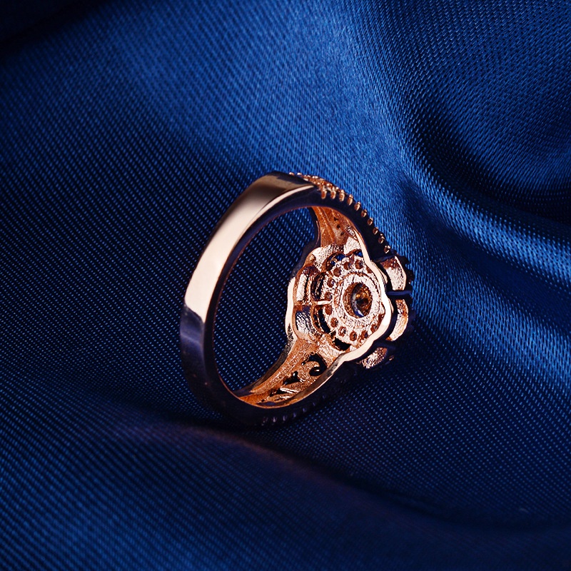 Goldkingdom Aksesoris Perhiasan Fashion Ready Stock Cincin Rose Gold Lapis Berlian