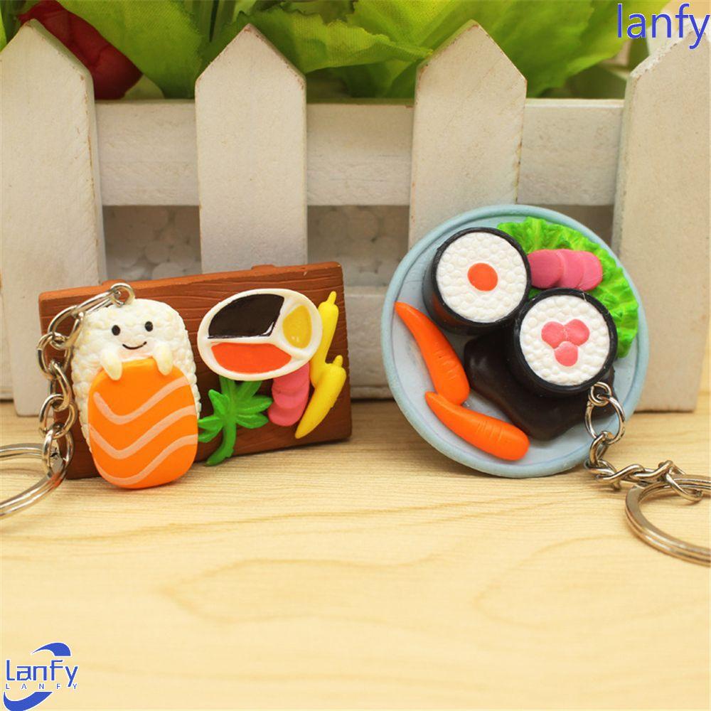 Lanfy Perhiasan Hadiah Baru Fashion Wanita Lucu Sushi Gadis Alloy Makanan Gantungan Kunci