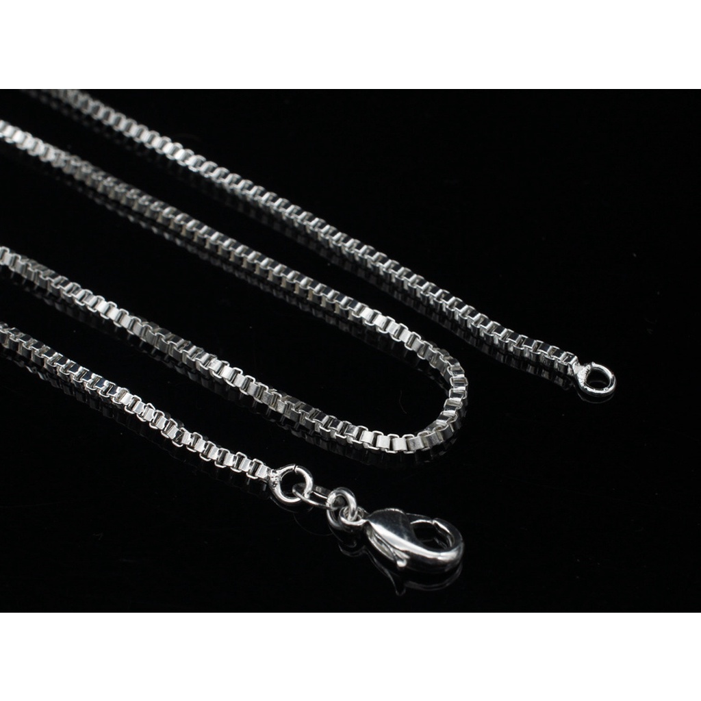 Goldkingdom Aksesoris Perhiasan Fashion Ready Stock 2.0MM Kotak Rantai Kalung Fashion Kalung Perak