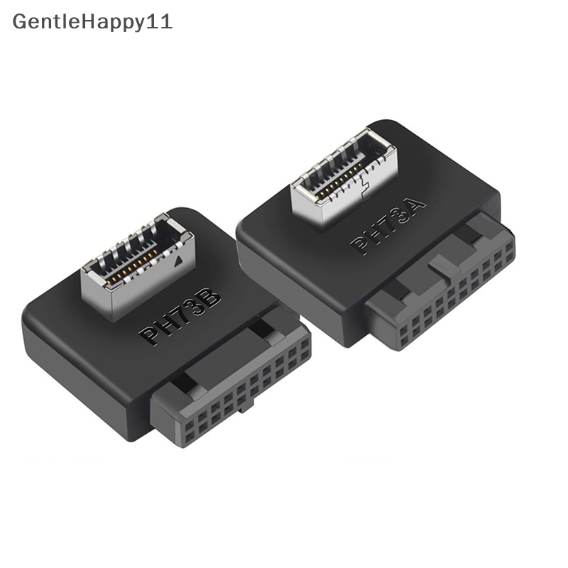 Gentlehappy Motherboard USB Header Adapter USB3.0 19pin 20pin Ke TYPE-E 90derajat Converter Sasis Depan Tipe C Plug-in Port PH73A+PH73B+id