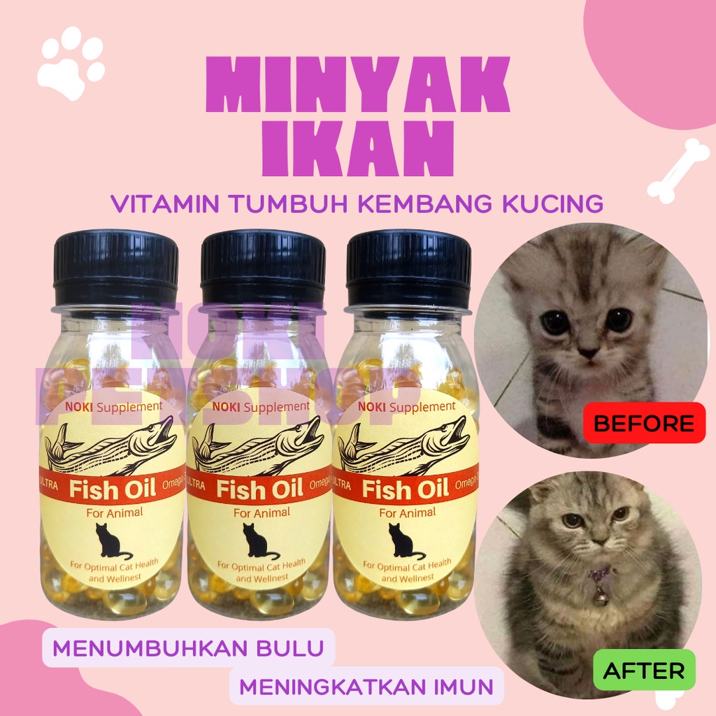 [BISA COD] FISH OIL ISI 100 MINYAK IKAN UNTUK KUCING MELEBATKAN BULU DAN MENUTRISI TUBUH | MINYAK IKAN UNTUK BULU LEBAT NAFSU MAKAN BADAN GEMUK CEGAH RONTOK HPREMIUM CAIR KITTEN BOTOL VITAMIN OMEGA 3 MURAH ECER BUTIR TUNG HAI FISH LIVER OIL PER KAPSUL ANJ