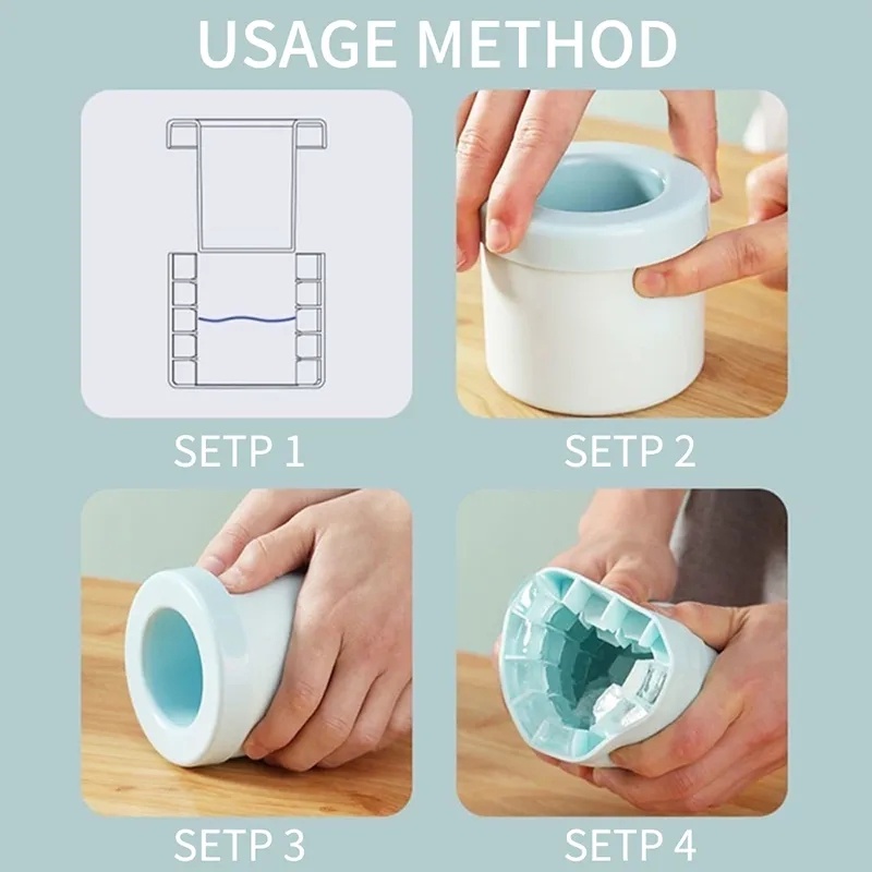 Cetakan Pembuat Es Batu Silinder Bulat/Ice Maker Bar Aksesoris Dapur Utensils/Home Cocktail Ice Cube Tools