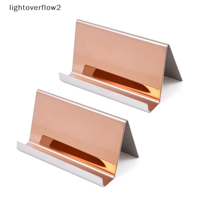 [lightoverflow2] Metal Name Tag Kartu Nama Rak Pajangan Display Stand Desktop Meja Organizer Tempat Handphone Aksesoris Ruang Konferensi [ID]