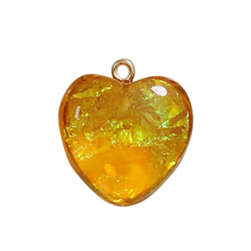 Siy Resin Pesona Hati 24x22mm Liontin Bentuk Cinta Hati Kecil Untuk Wanita DIY Necklace