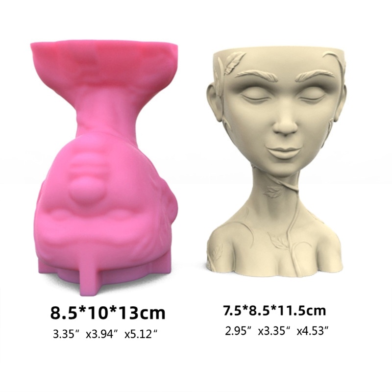 Siy Geometric 3D Goddess Gypsum Silicone Molds Kotak Penyimpanan Cetakan Untuk Membuat Tanaman Sukulen-Pot Pot Bunga Pot Holder