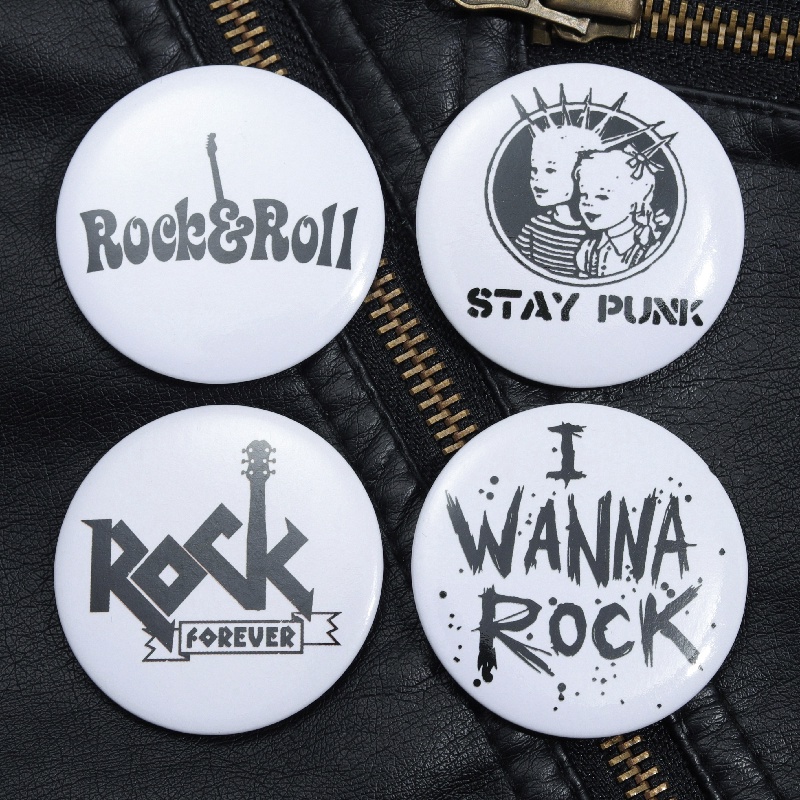 44mm Rock Roll Tinplate Pin Punk Tidak Mati Selamanya Bros Lencana Kerah Pin Tombol Lencana Punk Musik Perhiasan Hadiah Untuk Penggemar