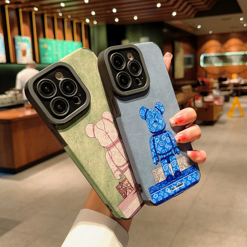 Untuk iPhone Case14 13 12 11 Pro MAX X XR XS Max7 8 Plus Kartun Beruang Keras Pelindung Kulit soft case
