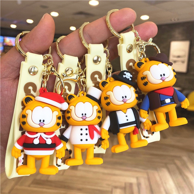 Baru Lucu Kartun Boneka Garfield Indah Gantungan Kunci Ransel Liontin Pesulap Garfield Mobil Gantungan Kunci Mainan Anak