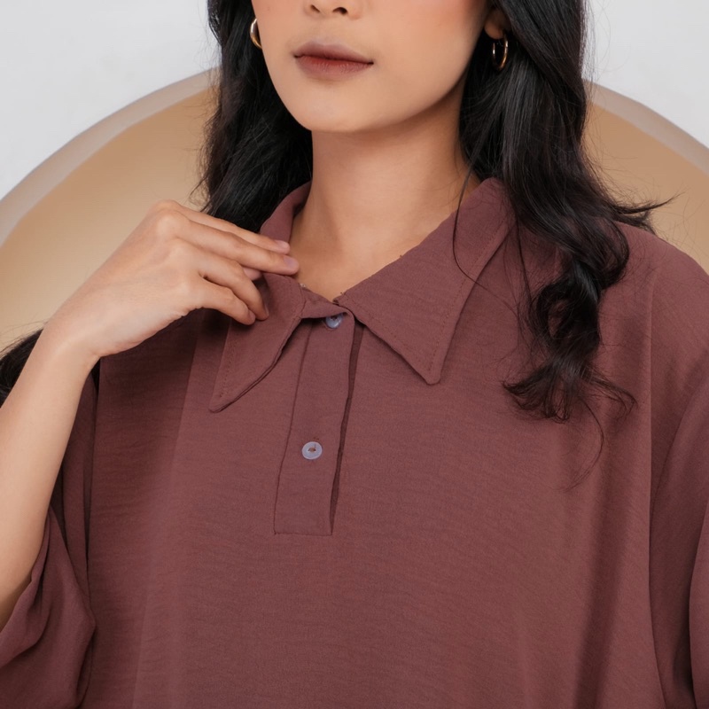 Atasan Baju Dress Wanita Oriana Polos Bahan Cringkle Airflow Premium Kekinian Murah Korean Style