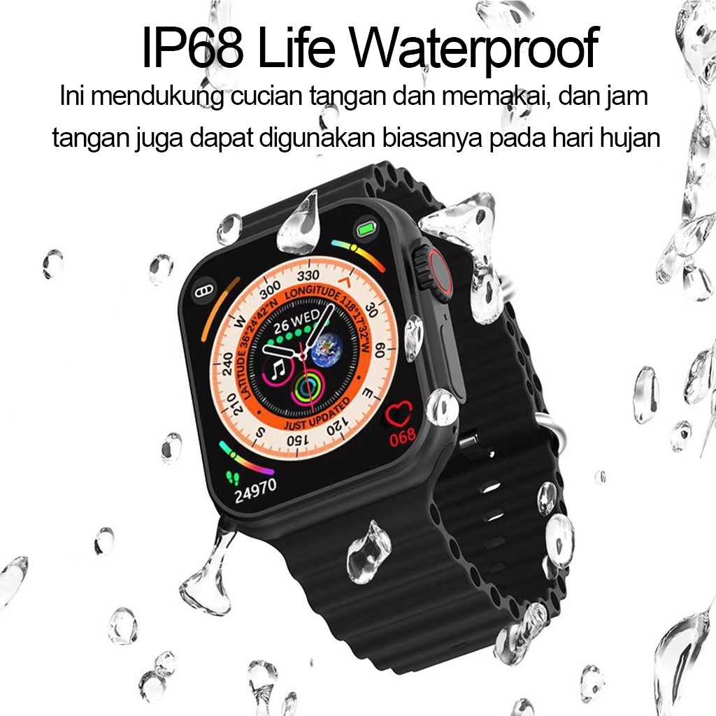 JAM TANGAN T800 Ultra SmartWatch Bluetooth Call NFC Heart Rate Ocean Strap Olahraga Gelang