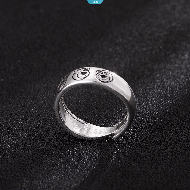 Strawberry Bear Cincin Kartun Lucu Banyak-o '-Huggin' Bear Kreatif Kawaii Anime Hewan Pembukaan Yang Dapat Disesuaikan Rings Gadis Hadiah Natal [ZK]