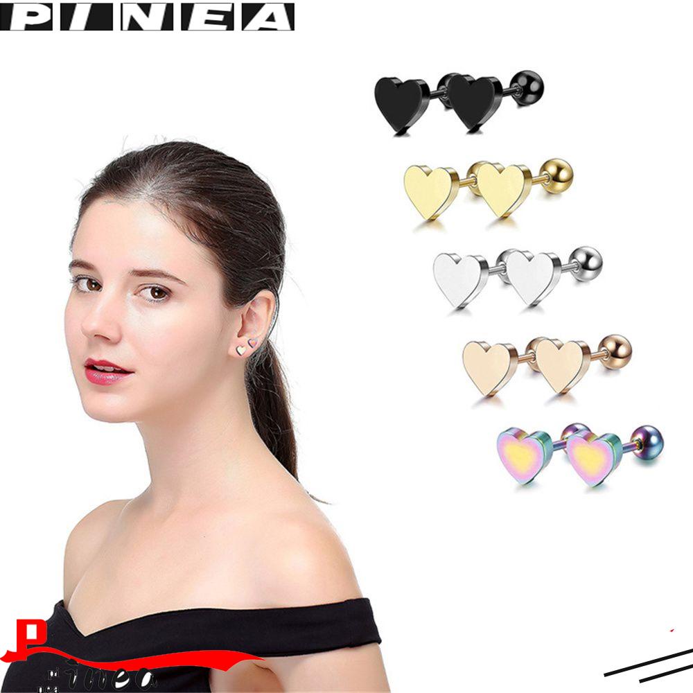 Nanas 2pcs Anting Tindik Bentuk Hati Tulang Rawan Tragus Stud Earrings