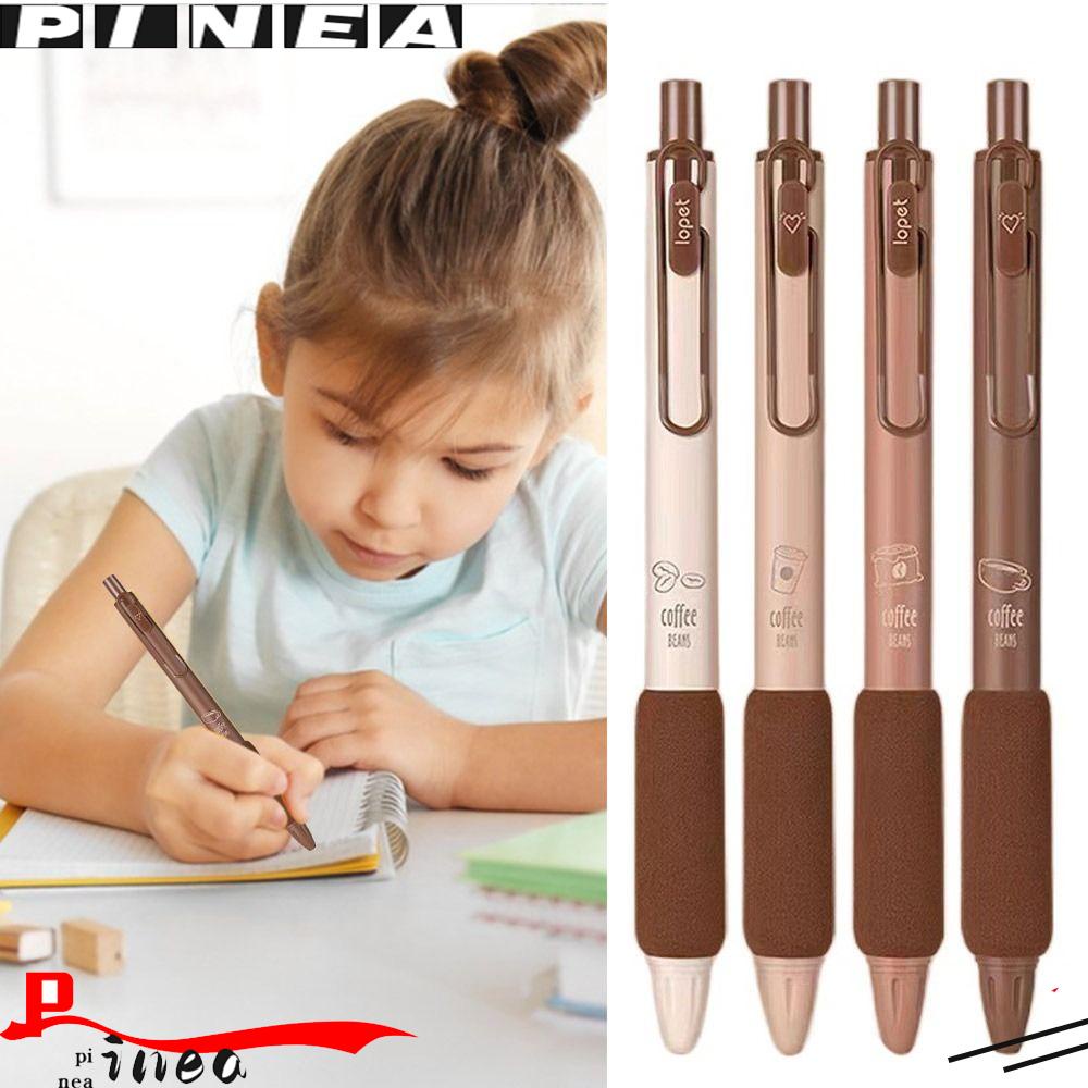 Nanas 4PCS Gel Pen Biji Kopi Untuk Menulis Tinta Warna Hitam Kreatif Alat Tulis Pena Netral