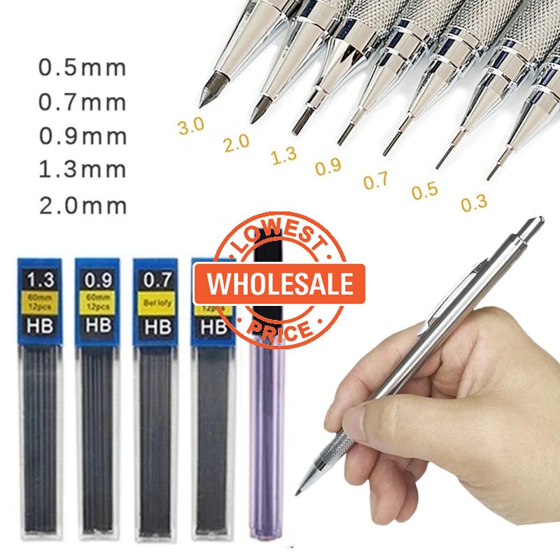 [Harga Grosir] 0.3/0.5/0.7/0.9/1.3/2.0mm Mechanical Automatic Pencil Leads/Isi Ulang Pensil Bergerak HB Resin Kualitas Tinggi/Pensil Gambar Tulisan Perlengkapan Kantor Sekolah