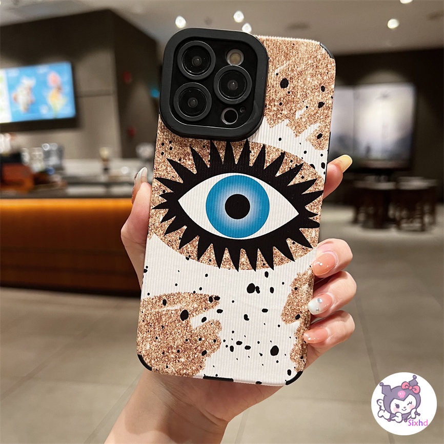 IPHONE Fashion Kreatif Mata Biru Kompatibel Untuk Iphone14 13 12 11 Pro Max SE 2020 X Xr Xs Max8 7 Plus Perlindungan Shockproof Phone Case Soft Silicon Cover XJJJJ