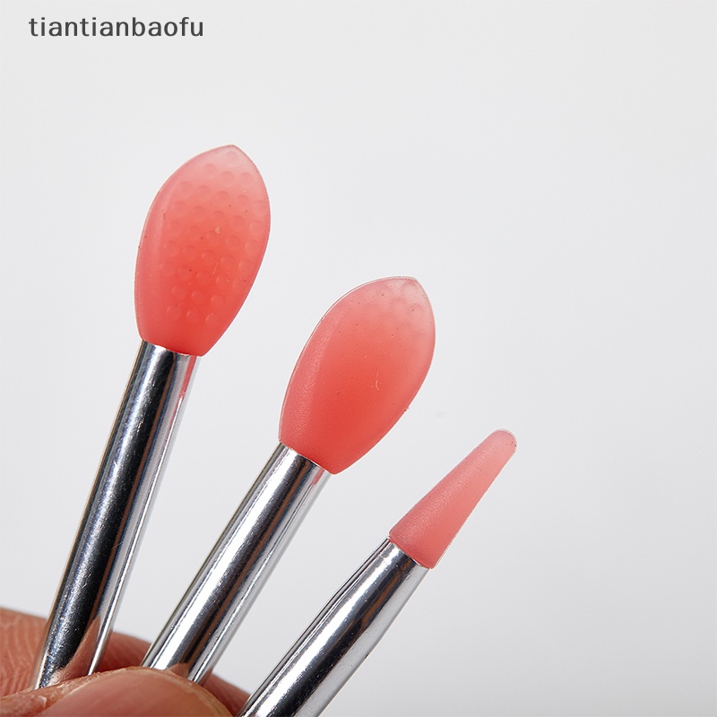 [tiantianbaofu] 3pcs Silikon Lip Balms Lip Mask Brush Dengan Sucker Penutup Debu Makeup Brushes Butik