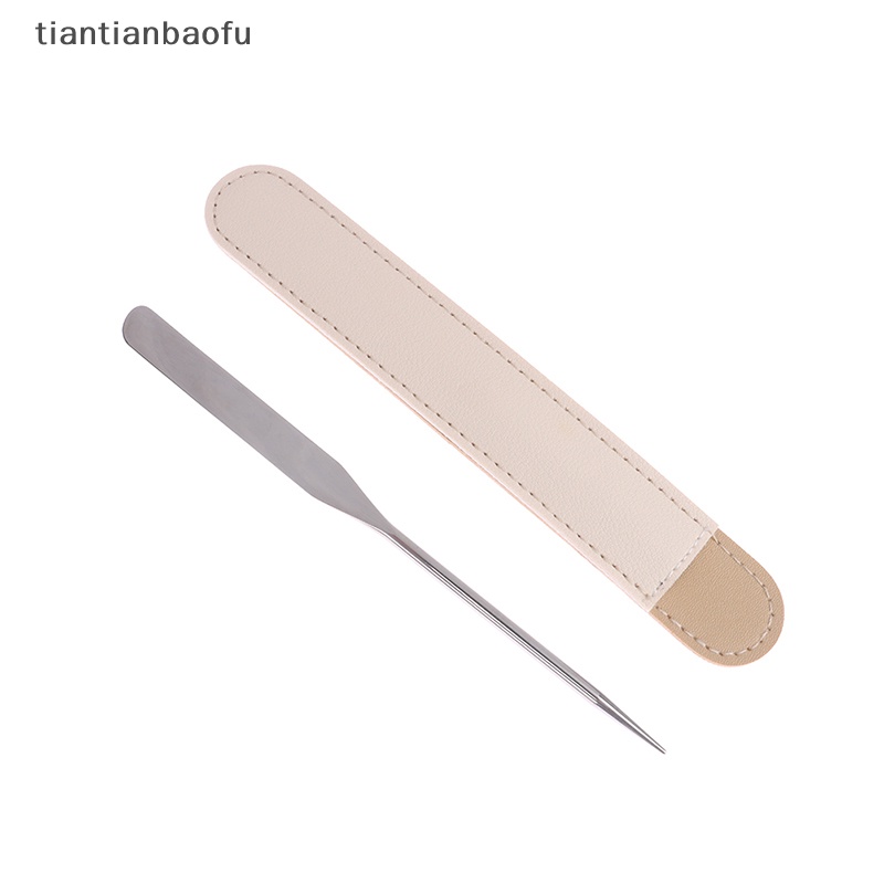 [tiantianbaofu] 1set Stainless Steel Kepala Ganda Makeup Toner Spatula Tongkat Pencampuran Foundation Butik