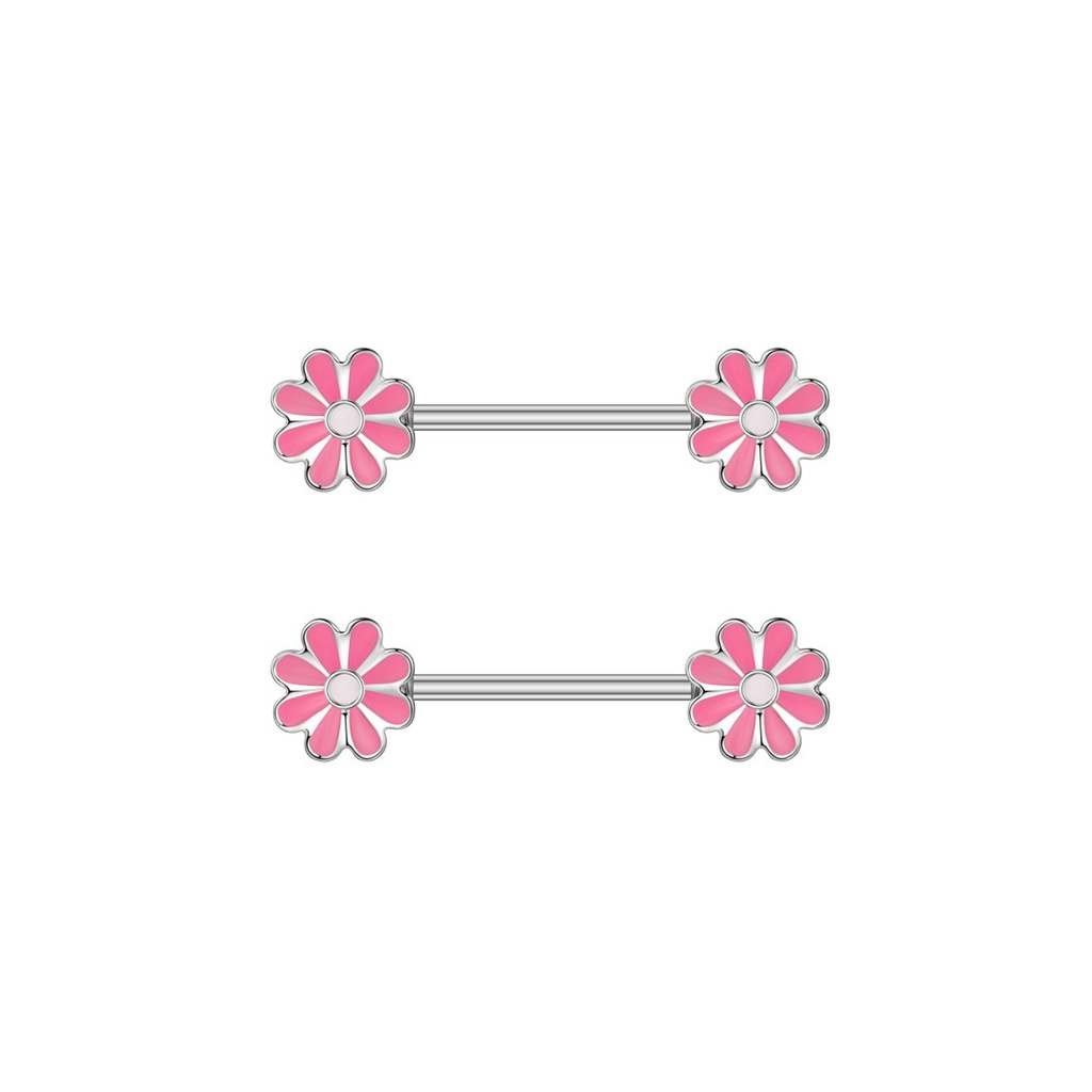 Fashion Wanita Seksi Kupu-Kupu Tindik Tubuh Perhiasan Stainless Steel Wanita Warna-Warni Bunga Nipple Piercing 1pasang Nipple Jewelry