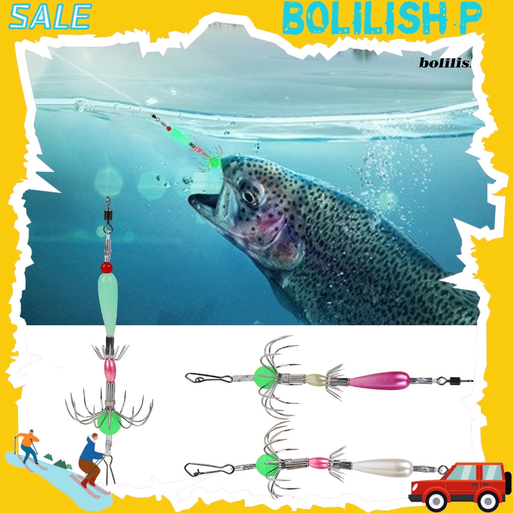 Bo-7g/140mm Luminous Cuttlefish Sleeve 8cakar Ringan Anti Karat Squid Jig Hook Aksesori Memancing