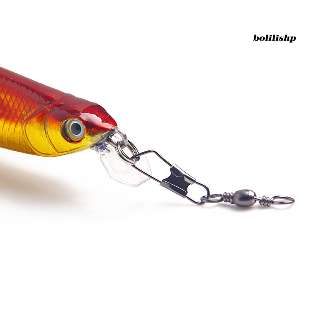 Bo-100pcs Konektor Umpan Lure Kokoh Tahan Korosi Mini Eight-ring Fishhook Snap Connector Untuk Memancing