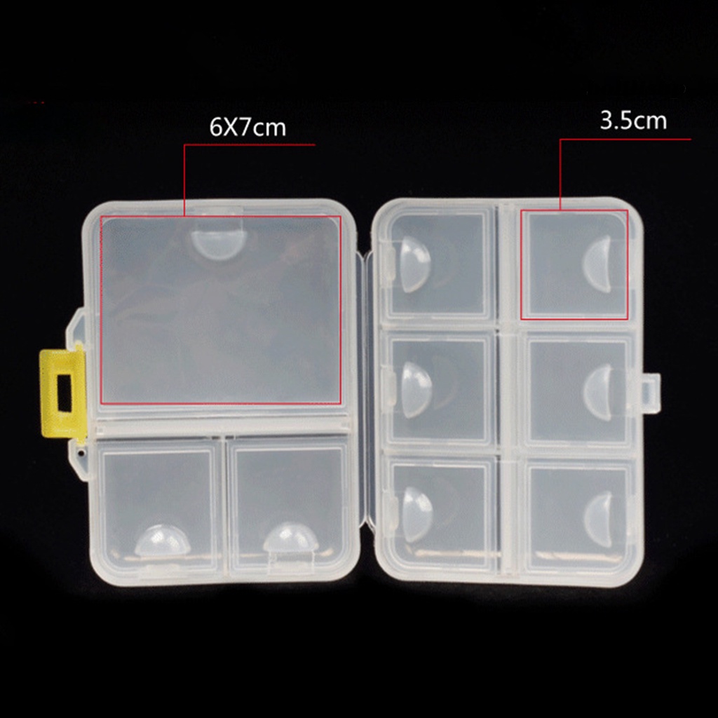 Bo-fishing Tackle Kotak Serbaguna Tahan Air Mini Fishing Lure Umpan 9kisi Persegi Panjang Transparan Case Untuk Pecinta Memancing