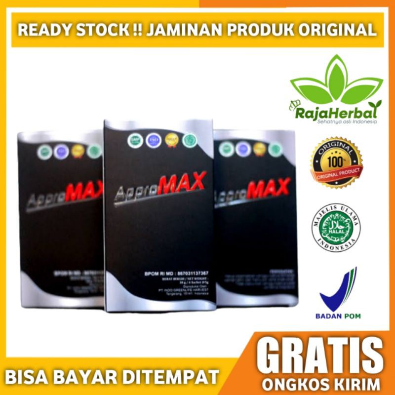 (BHJ)Appromax Asli 100% Original Appro Max Minuman Herbal Pria Serbuk Penambah Stamina - Obat Kuat P