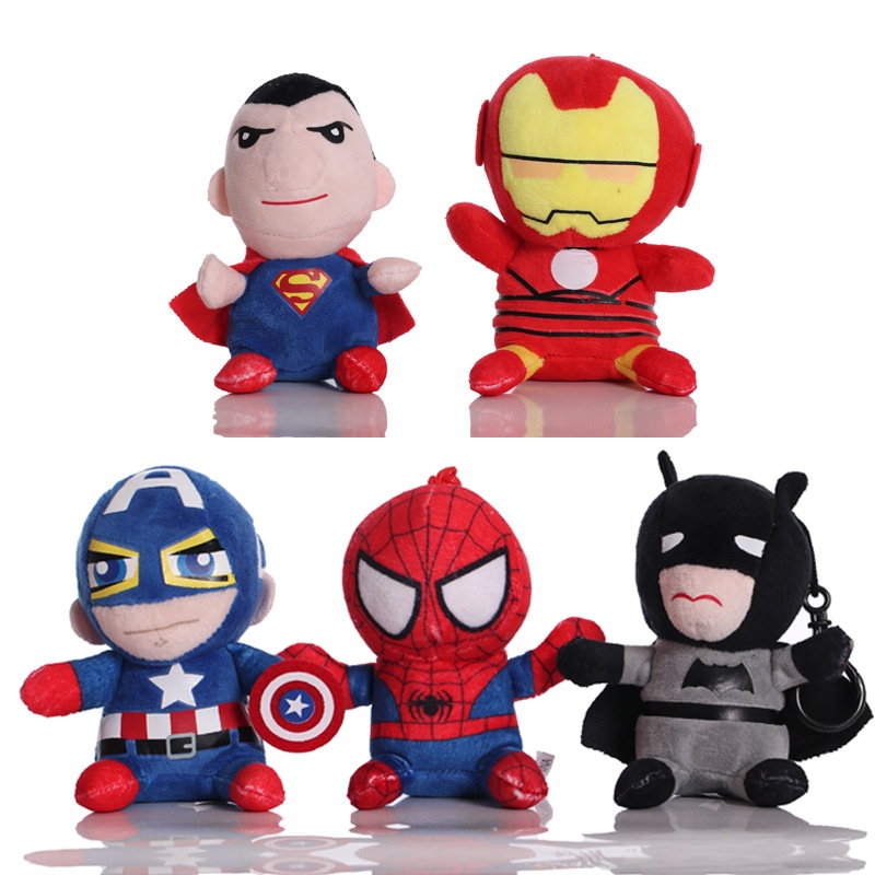 Film Marvel's The Avengers Mainan Mewah Captain America Iron Man Spider Man DC Batman Superman Boneka Mainan Lembut Untuk Anak Hadiah